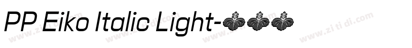 PP Eiko Italic Light字体转换